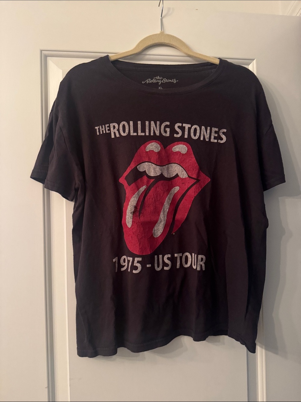 The Rolling Stones Black Kids' Tee with Red Tongue Graphic